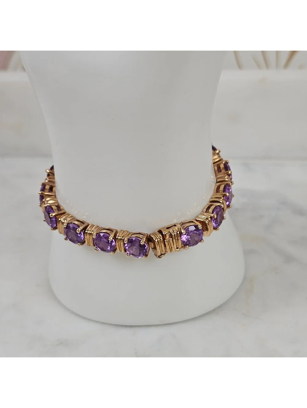 Ross Simons 925 Sterling Silver Purple Sapphire Tennis Bracelet 7
